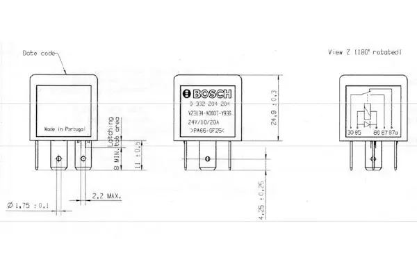 Handler.Part Relay, main current Bosch 0332204204 2