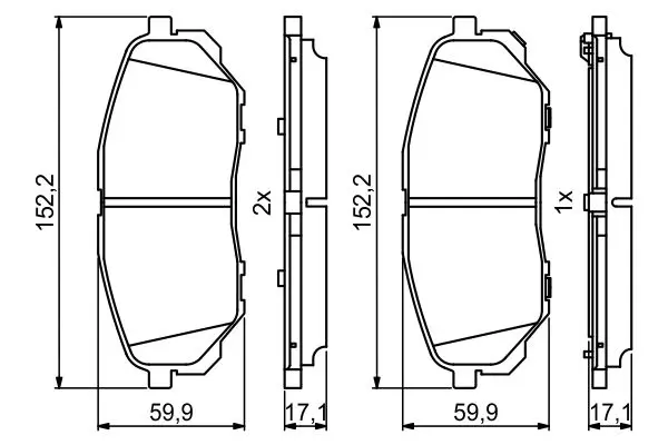 Handler.Part Brake pad set, disc brake Bosch 0986494827 7