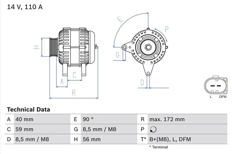 Handler.Part Alternator Bosch 0986045330 1