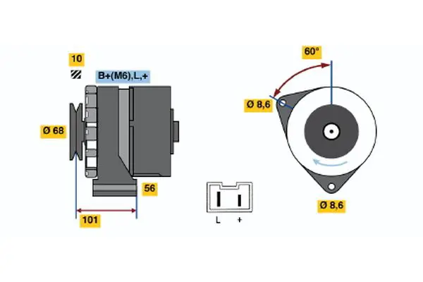 Handler.Part Alternator Bosch 9120144258 1