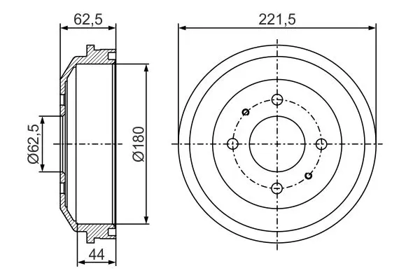 Handler.Part Brake drum Bosch 0986477299 5