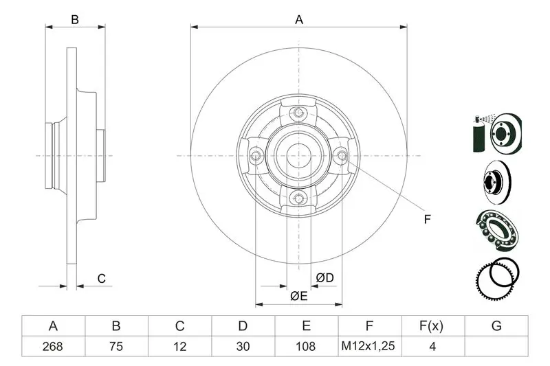 Handler.Part Brake disc Bosch 0986479387 5