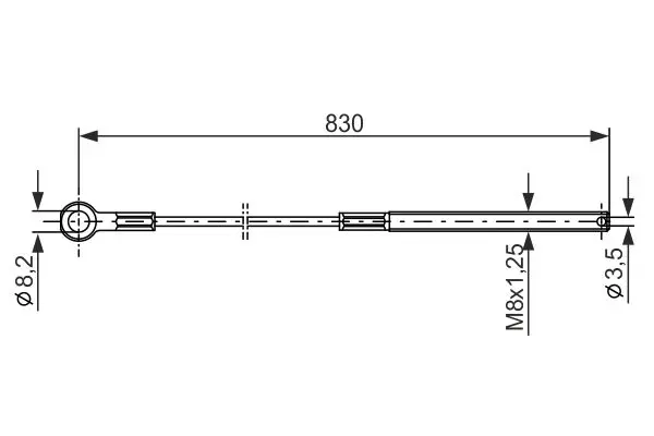 Handler.Part Cable, parking brake Bosch 1987477208 1