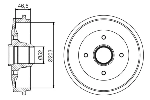 Handler.Part Brake drum Bosch 0986477253 1