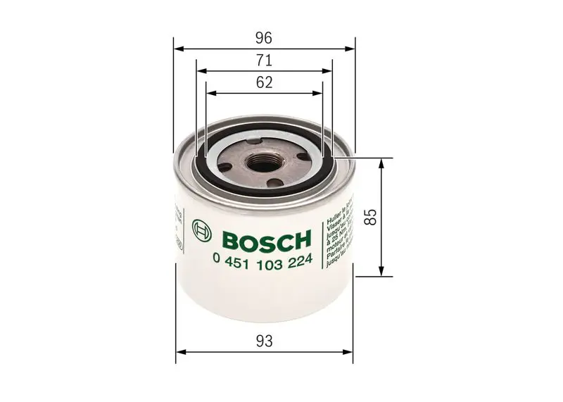 Handler.Part Oil filter Bosch 0451103224 5