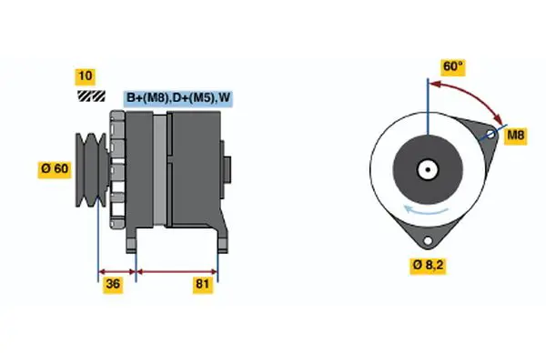 Handler.Part Alternator Bosch 0986034010 1