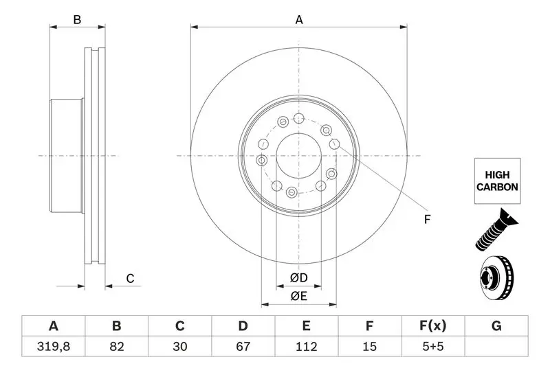 Handler.Part Brake disc Bosch 0986478527 5