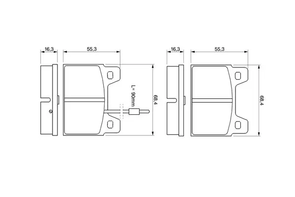 Handler.Part Brake pad set, disc brake Bosch 0986462532 1