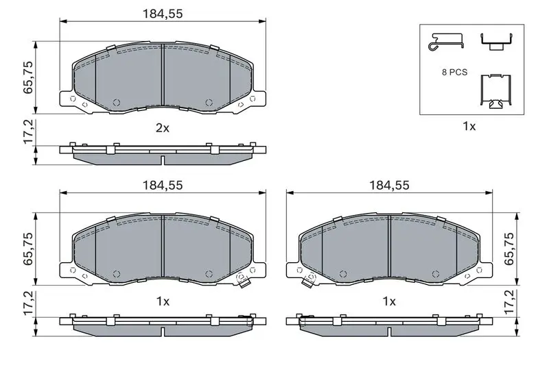 Handler.Part Brake pad set, disc brake Bosch 0986494298 7