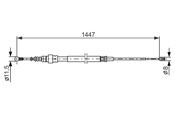 Handler.Part Cable, parking brake Bosch 1987477802 1