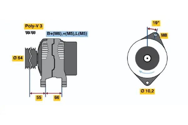 Handler.Part Alternator Bosch 0986041421 1