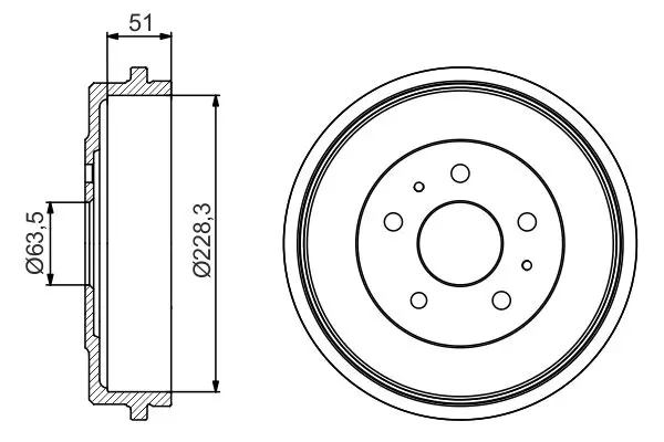 Handler.Part Brake drum Bosch 0986477219 1