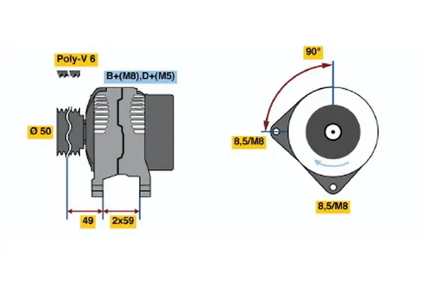 Handler.Part Alternator Bosch 0123320009 1