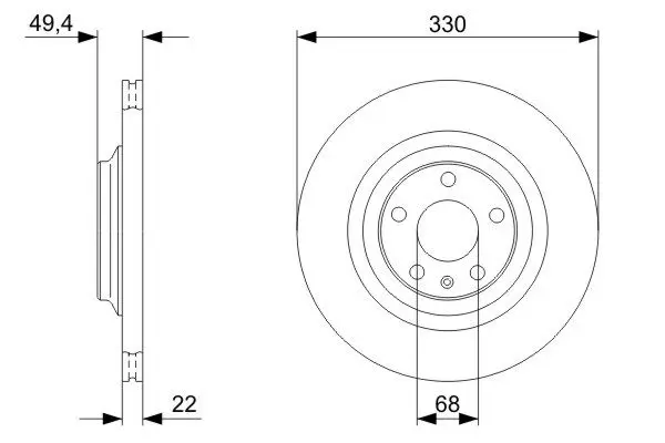 Handler.Part Brake disc Bosch 0986479299 5