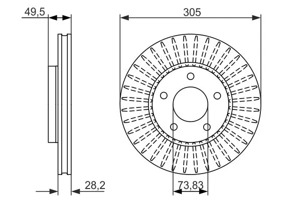 Handler.Part Brake disc Bosch 0986479698 5