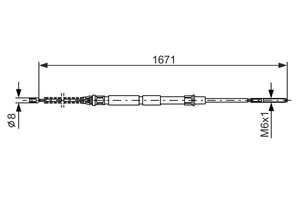 Handler.Part Cable, parking brake Bosch 1987477626 1