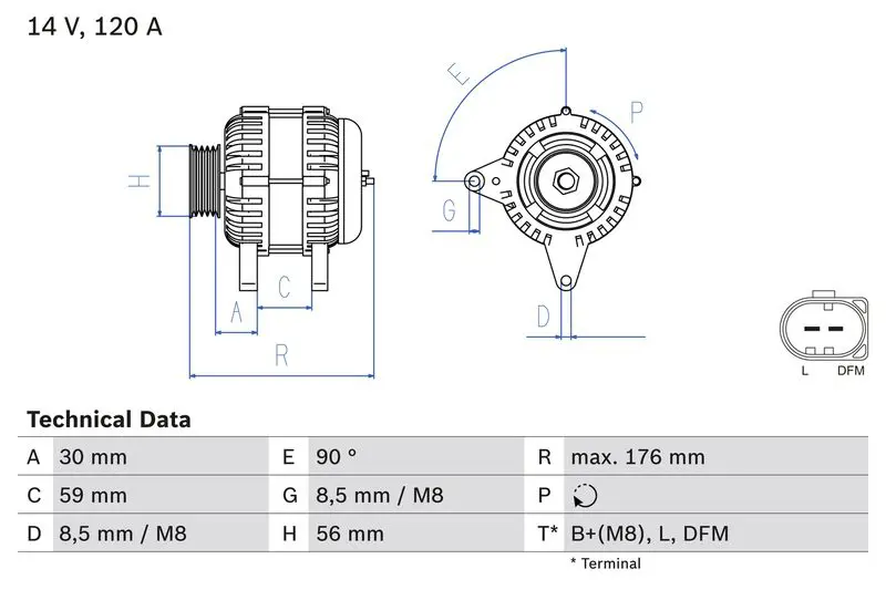 Handler.Part Alternator Bosch 0986042830 1