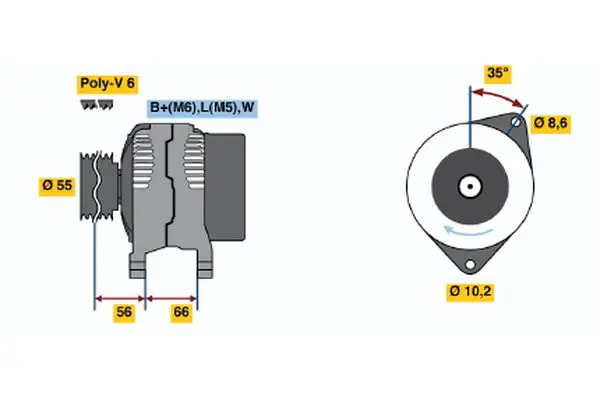 Handler.Part Alternator Bosch 0986042211 1