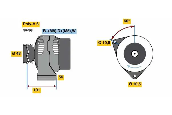 Handler.Part Alternator Bosch 0124515190 5