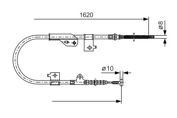 Handler.Part Cable, parking brake Bosch 1987477758 1