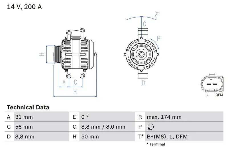 Handler.Part Alternator Bosch 0986046340 1