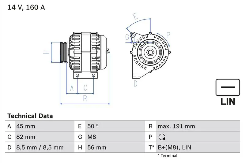 Handler.Part Alternator Bosch 0986047500 1