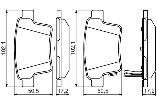 Handler.Part Brake pad set, disc brake Bosch 0986495344 5