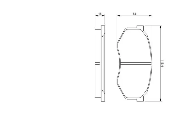 Handler.Part Brake pad set, disc brake Bosch 0986493180 1