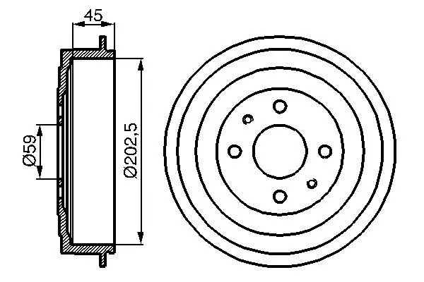 Handler.Part Brake drum Bosch 0986477109 1