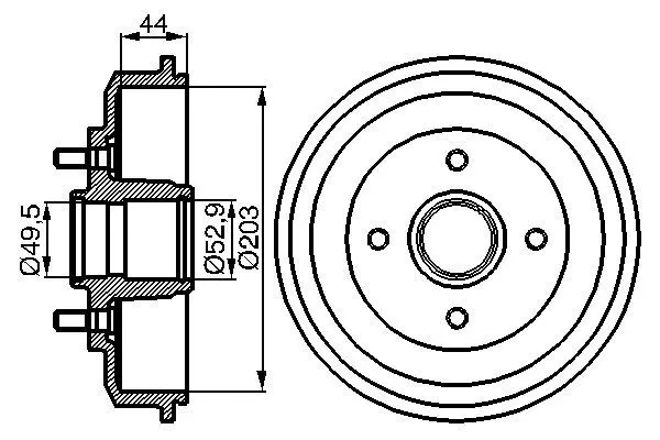 Handler.Part Brake drum Bosch 0986477102 1