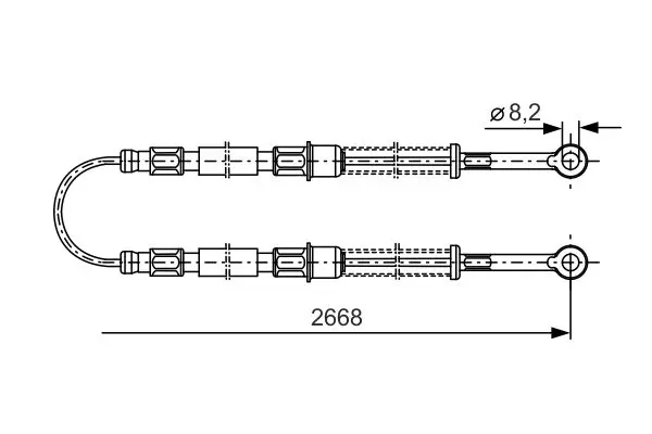 Handler.Part Cable, parking brake Bosch 1987477086 5