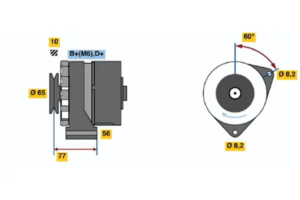 Handler.Part Alternator Bosch 0986030850 1