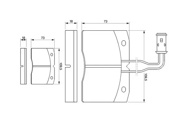 Handler.Part Brake pad set, disc brake Bosch 0986424145 1