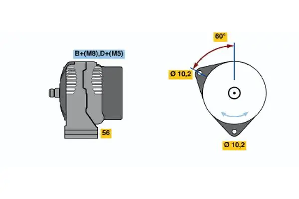 Handler.Part Alternator Bosch 0123510060 1