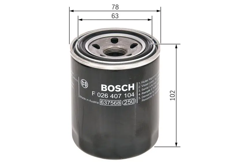 Handler.Part Oil filter Bosch F026407104 5