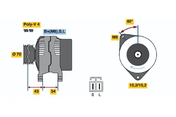 Handler.Part Alternator Bosch 0986046411 1