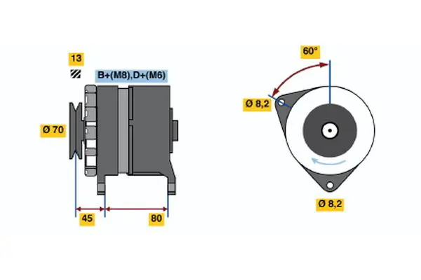 Handler.Part Alternator Bosch 0986035810 1