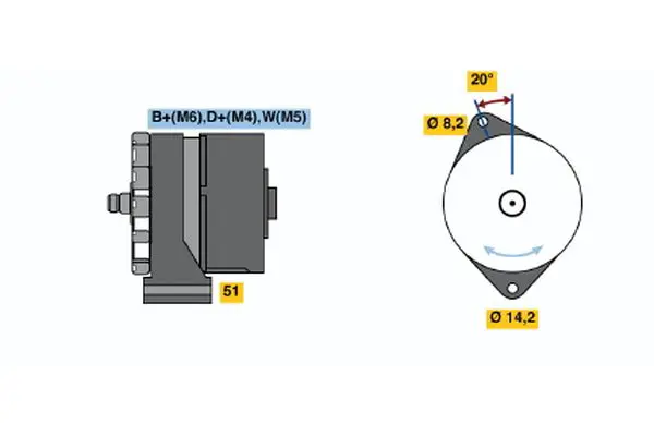 Handler.Part Alternator Bosch 0986034350 1