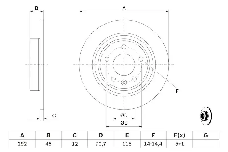 Handler.Part Brake disc Bosch 0986479646 5