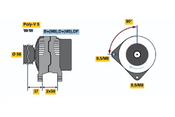 Handler.Part Alternator Bosch 0123515008 1