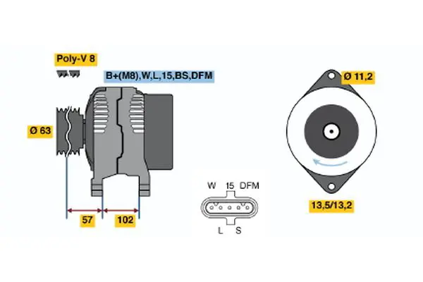 Handler.Part Alternator Bosch 0124655024 5