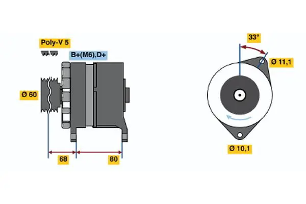 Handler.Part Alternator Bosch 0986046450 1