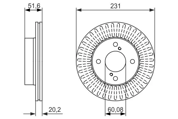 Handler.Part Brake disc Bosch 0986479778 5