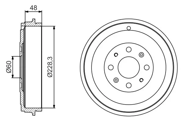 Handler.Part Brake drum Bosch 0986477208 1