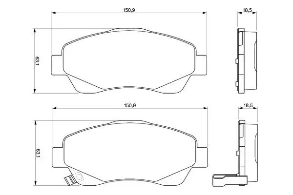 Handler.Part Brake pad set, disc brake Bosch 0986424831 1