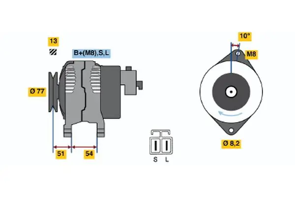 Handler.Part Alternator Bosch 0986045951 1