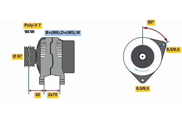 Handler.Part Alternator Bosch 0986080830 1