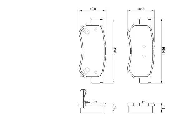 Handler.Part Brake pad set, disc brake Bosch 0986424728 1