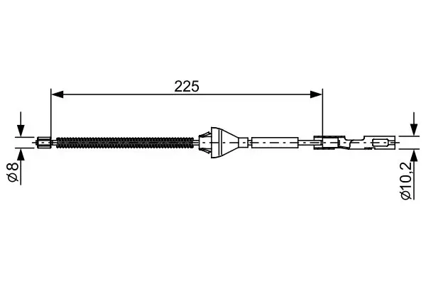 Handler.Part Cable, parking brake Bosch 1987482705 1