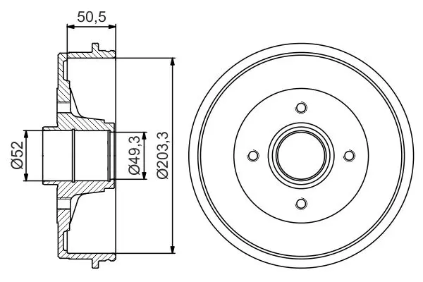 Handler.Part Brake drum Bosch 0986477197 1